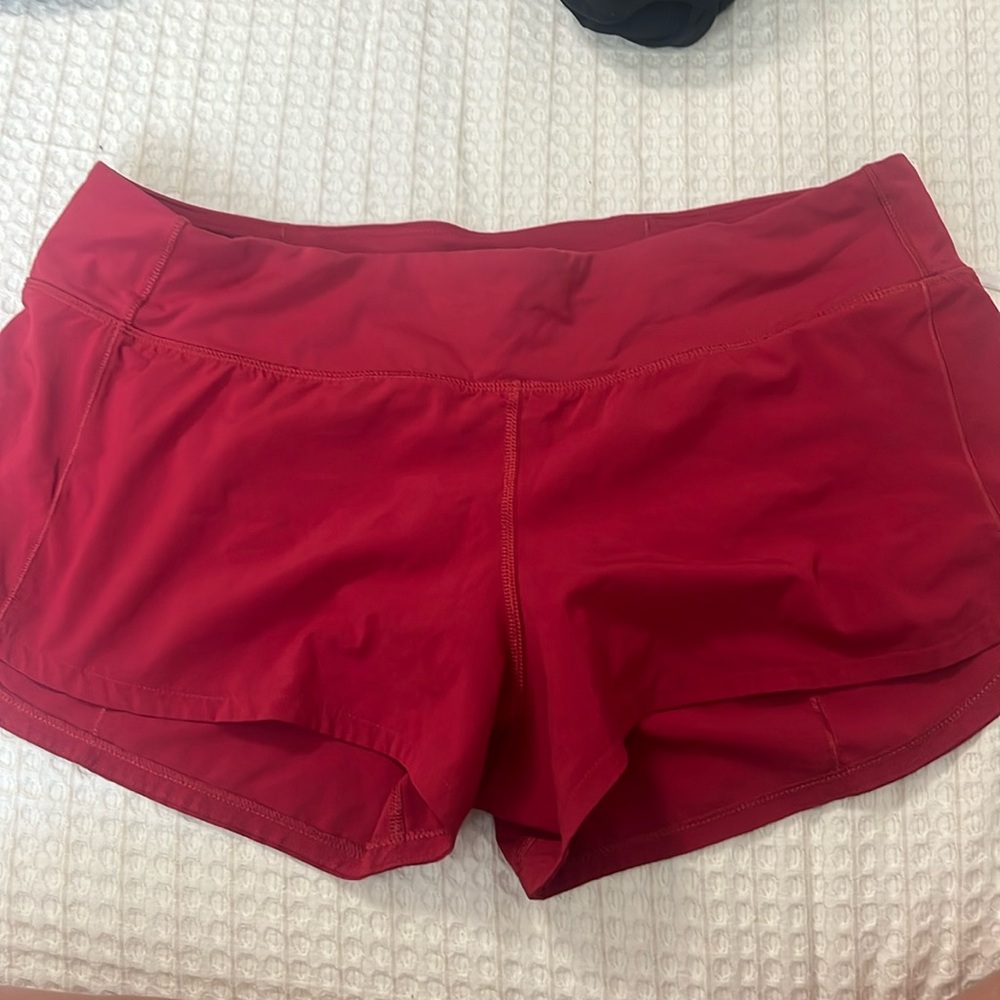 Dark red lululemon shorts